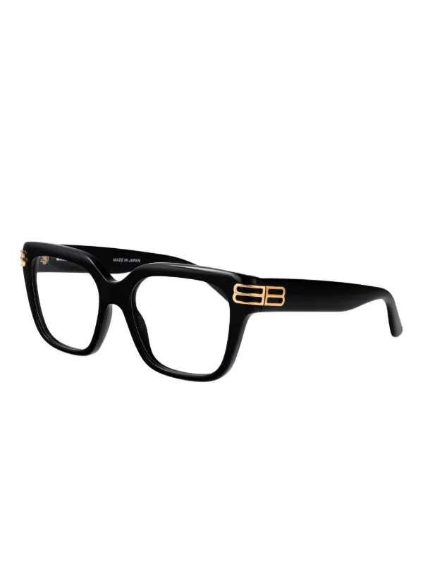 BALENCIAGA スクエアメガネ Balenciaga Eyewear スクエアメガネフレーム | ブラック | FARFETCH JP