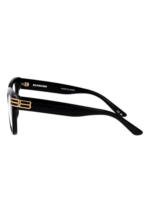 BALENCIAGA スクエアメガネ Balenciaga Eyewear スクエアメガネフレーム | ブラック | FARFETCH JP