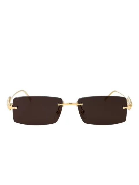 Cartier Eyewear studded rectangle-frame sunglasses