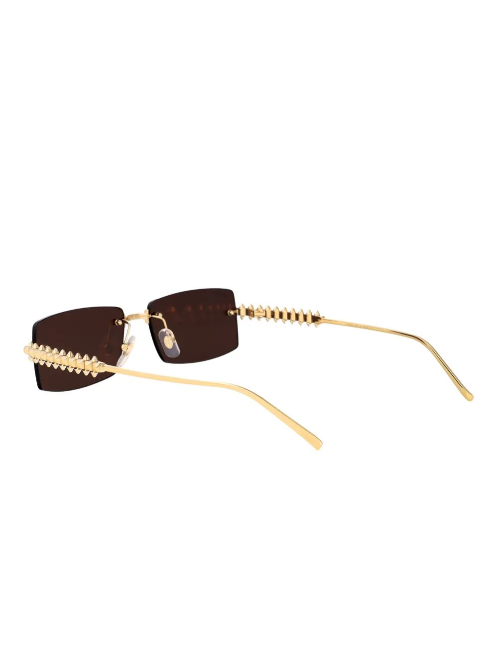 Cartier Eyewear Zonnebril met rechthoekig montuur en studs Goud