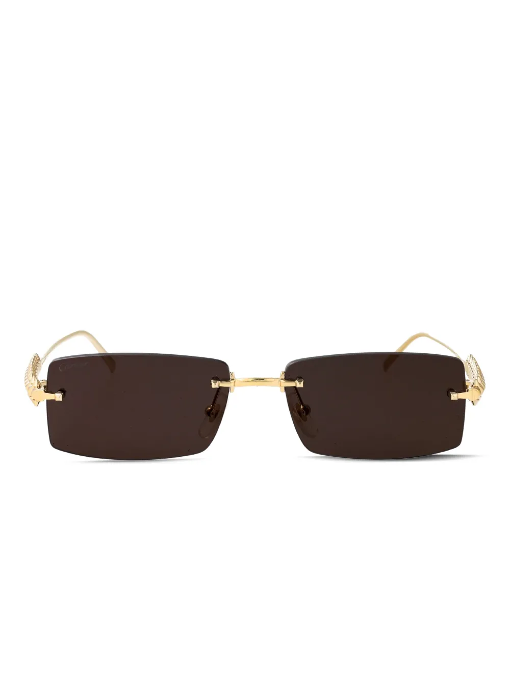 Cartier Eyewear lentes de sol con armazón rectangular | dorado | Image 1