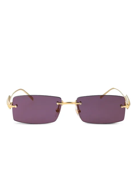Cartier Eyewear studded rectangle-frame sunglasses