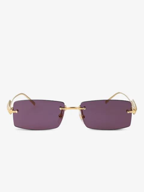 Cartier Eyewear studded rectangle-frame sunglasses 