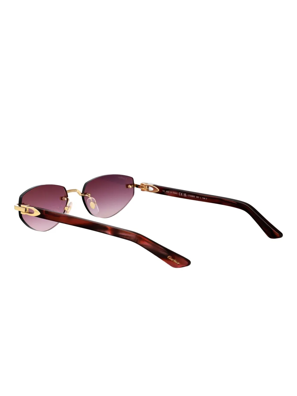 Cartier Eyewear Zonnebril met geometrisch montuur Bruin