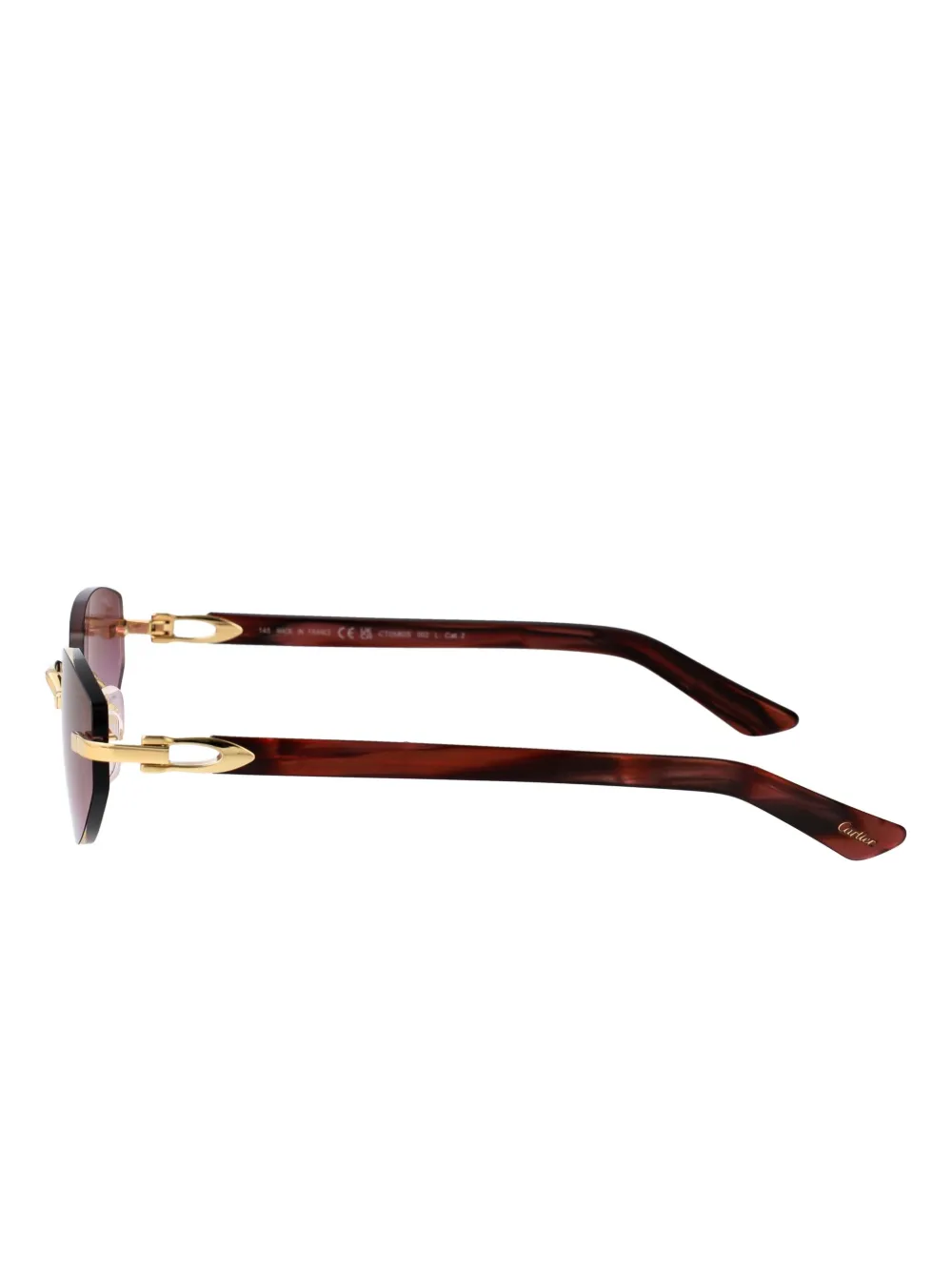 Cartier Eyewear Zonnebril met geometrisch montuur Bruin