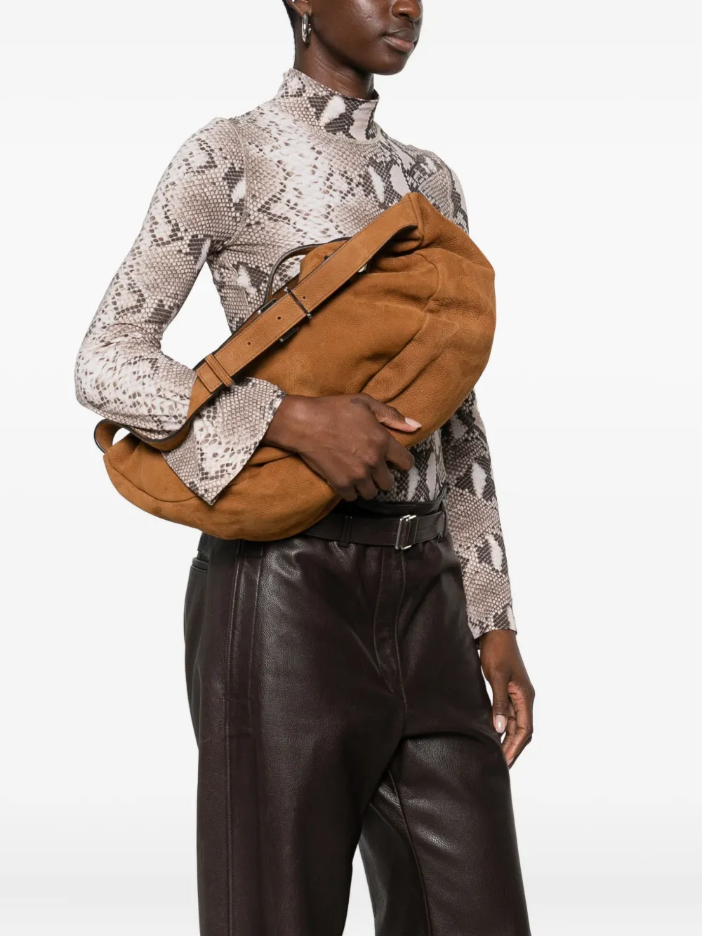 HAGS leather shoulder bag - Bruin
