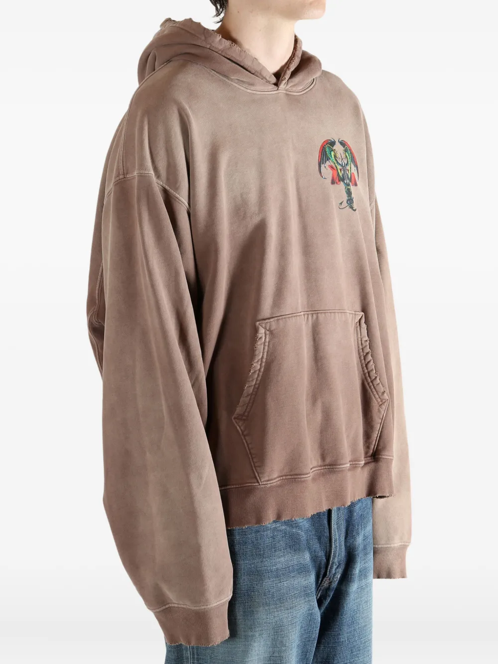 D-r-g-n Cadu 2 Graphic-print Hoodie In Brown