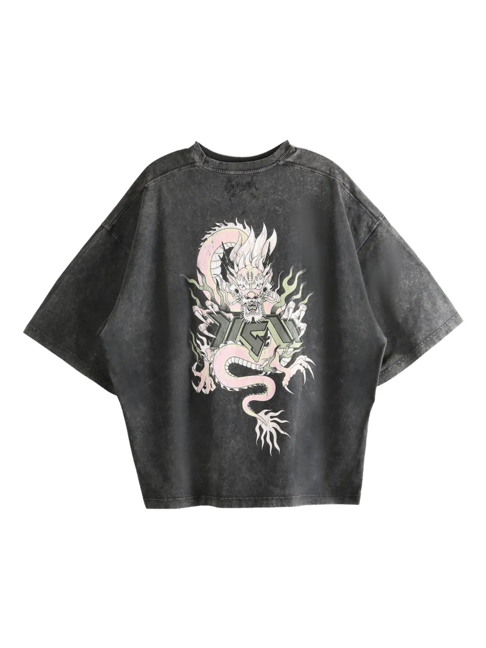 D-r-g-n Graphic-print T-shirt In Gray
