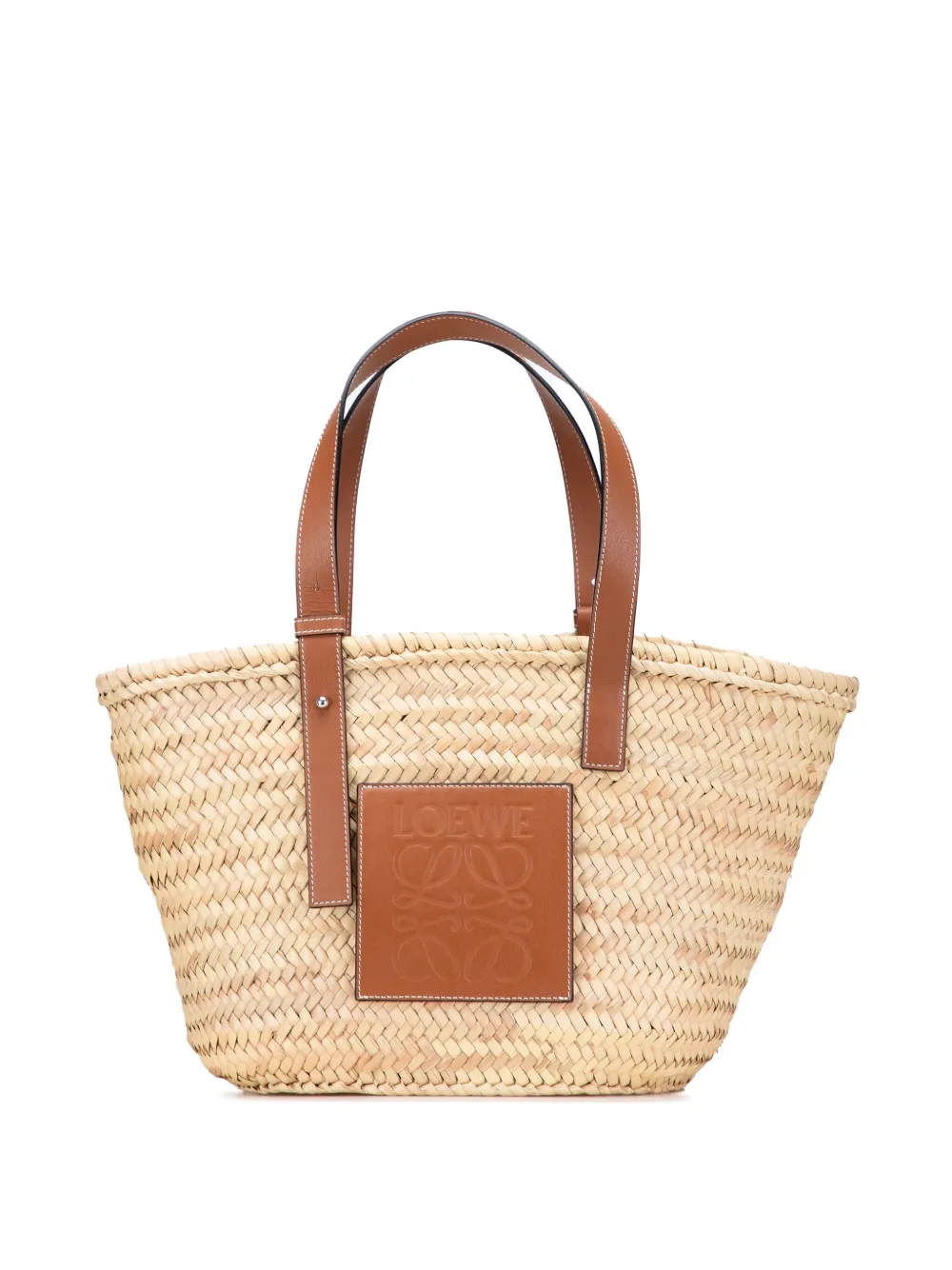 Loewe Pre-Owned 2010-2025 ミディアム ラフィア バスケット トートバッグ - ブラウン Loewe Pre-Owned 2010-2025 ミディアム ラフィア バスケット トートバッグ - ブラウン