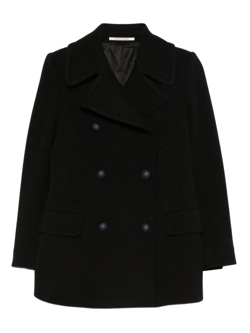 Tagliatore double-breasted blanche coat | Black | Image 1