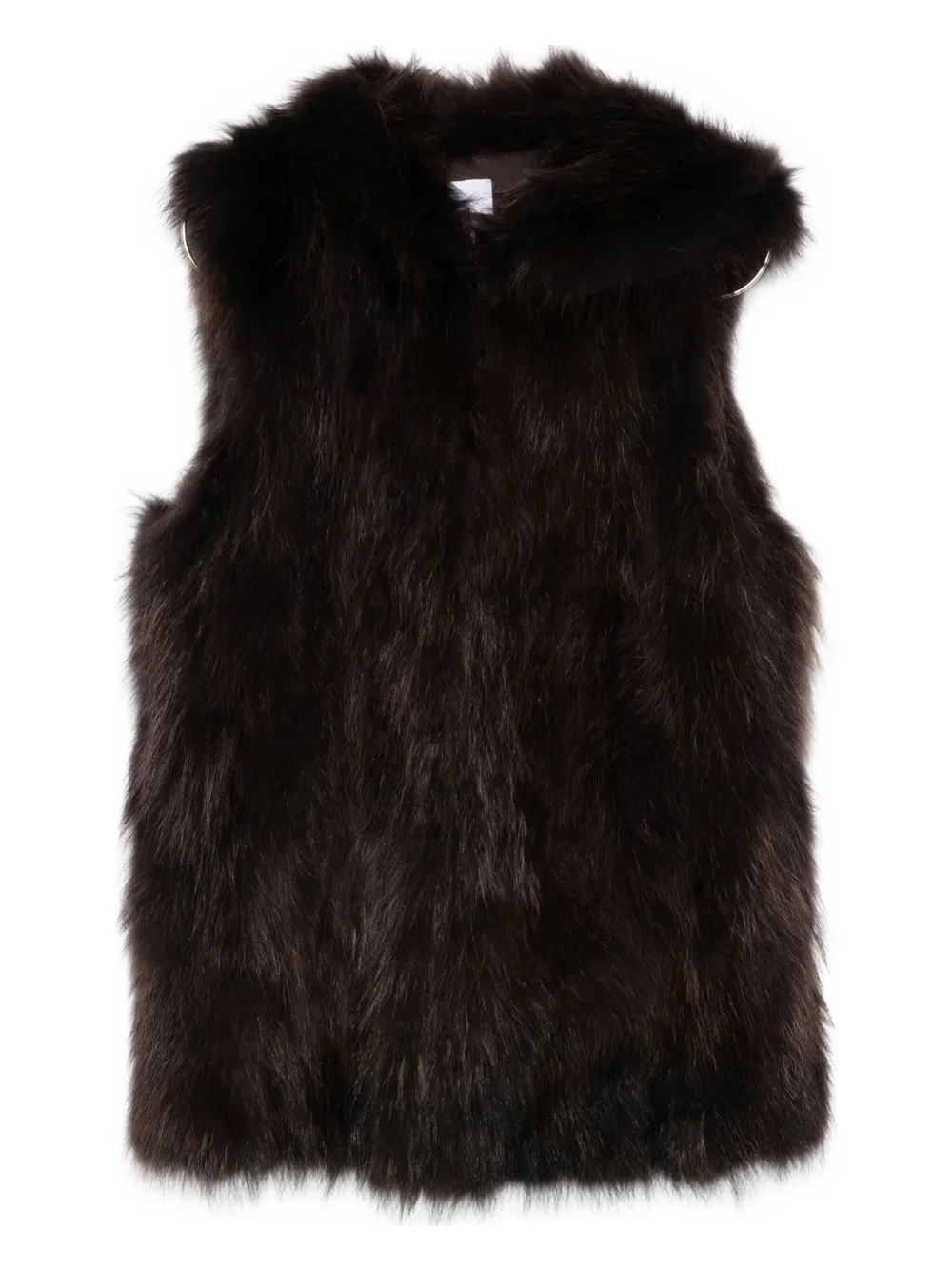 Cenere Faux-fur Sleeveless Jacket In Brown