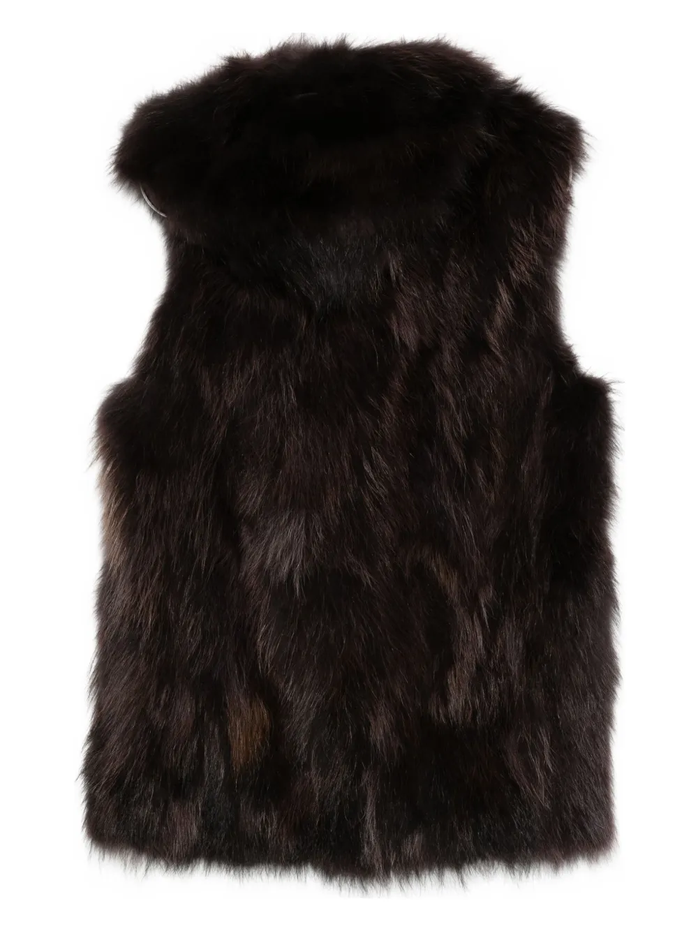 Cenere Faux-fur Sleeveless Jacket In Brown