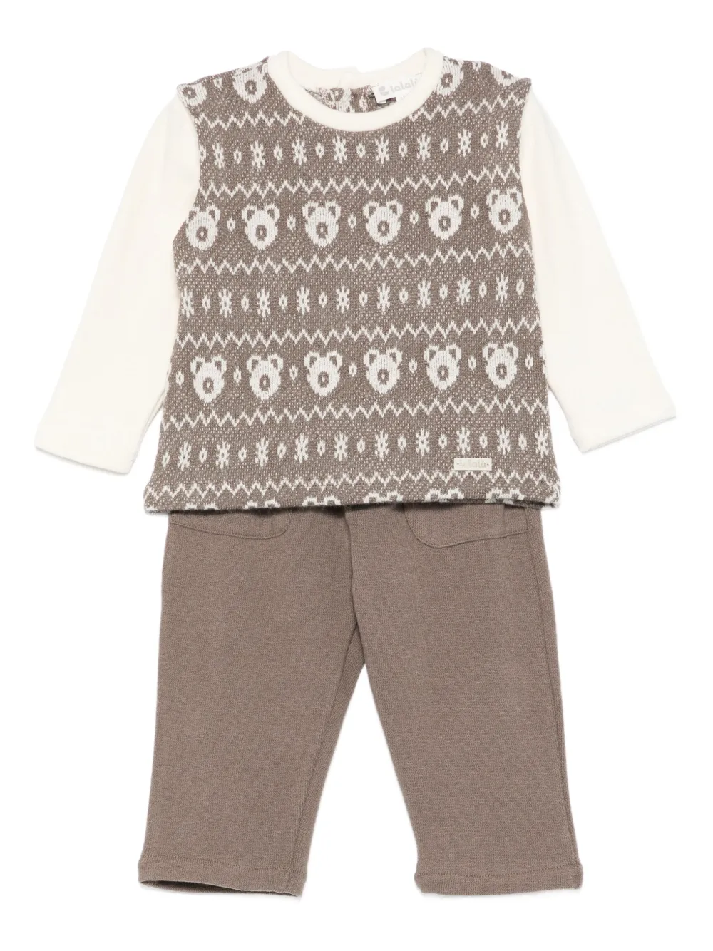 LALALU Conjunto de agasalho com logo | Verde | Image 1