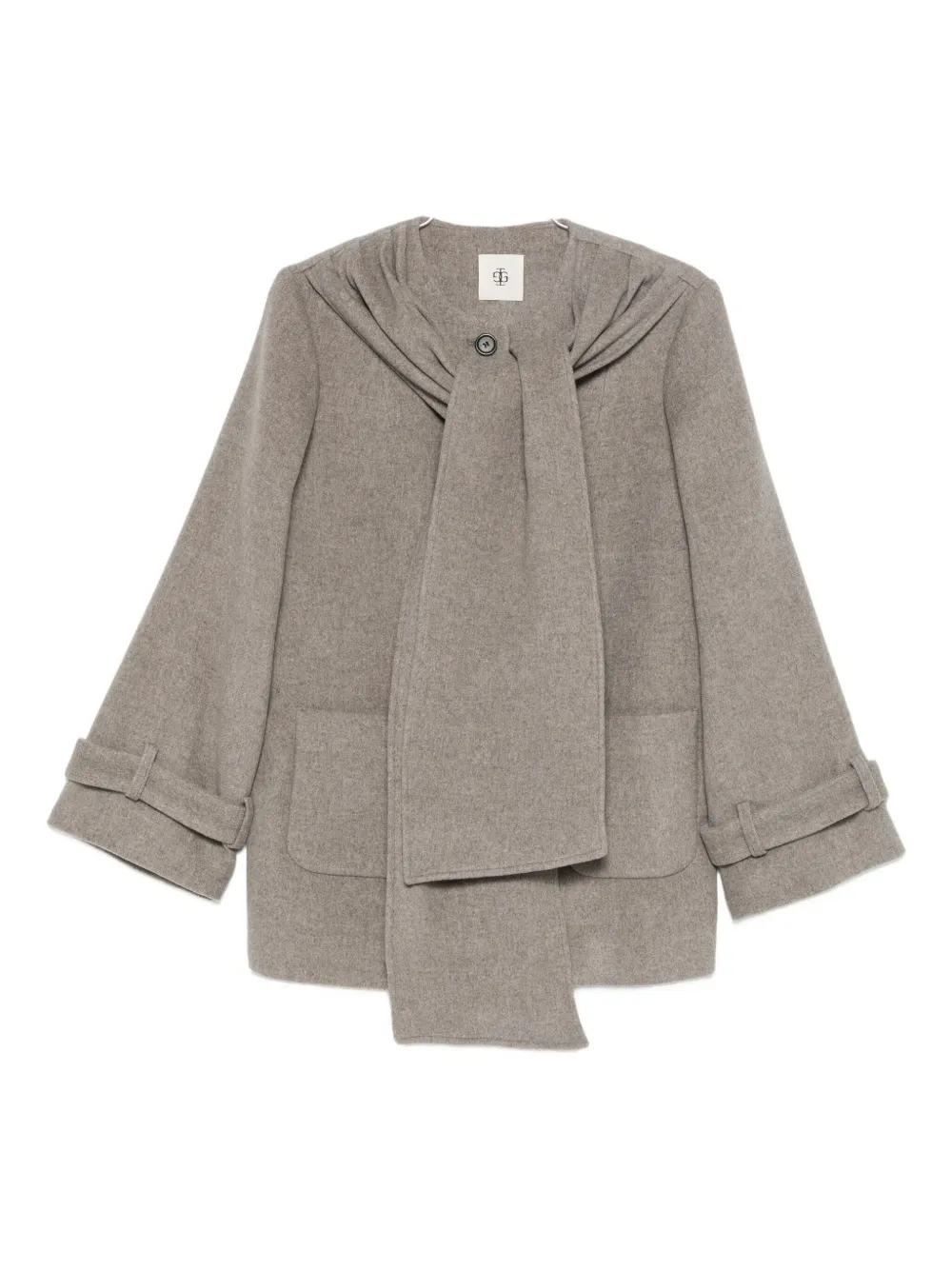 The Garment Scarf-detail Coat In Neutral