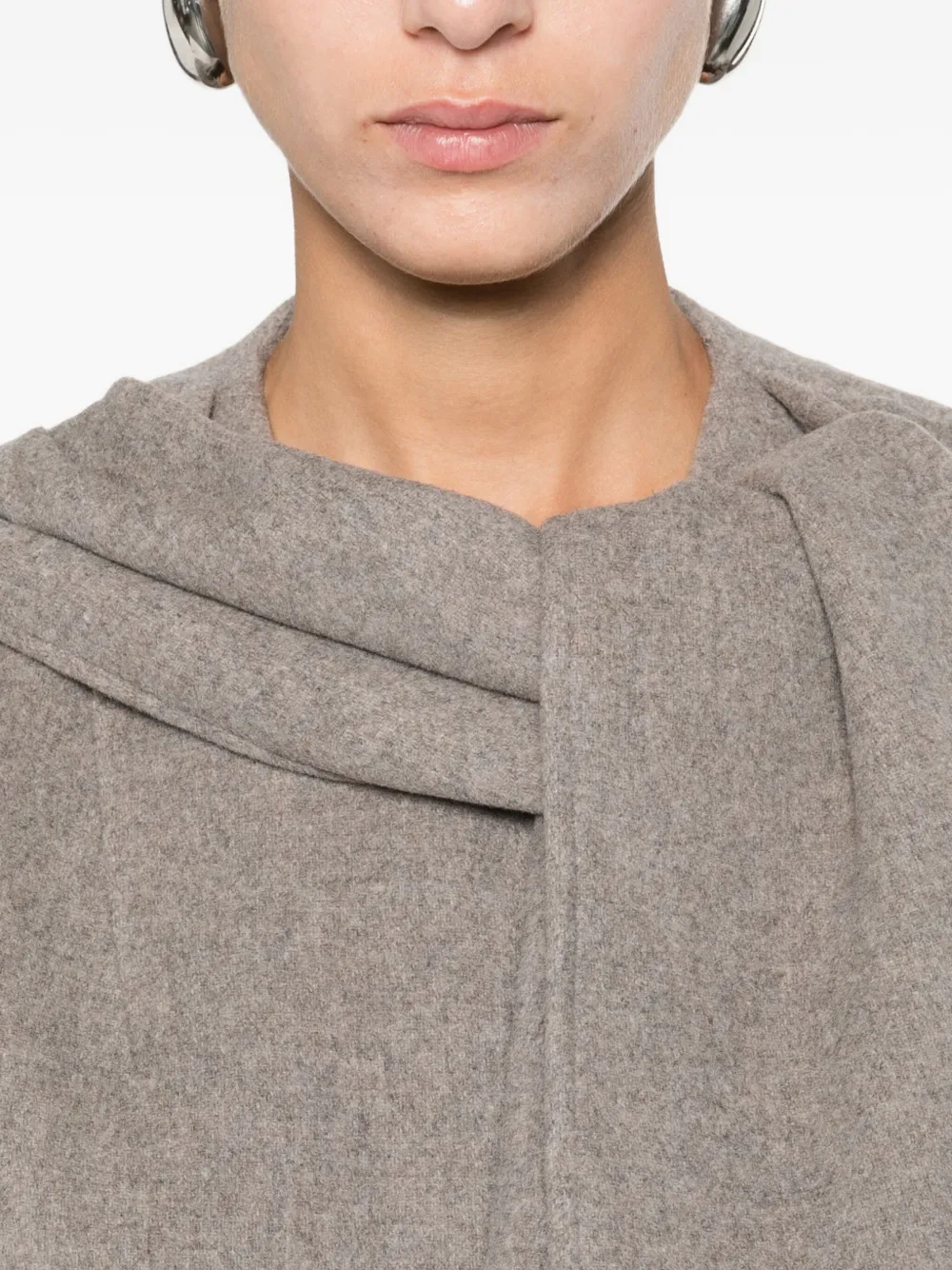 The Garment Scarf-detail Coat In Neutral