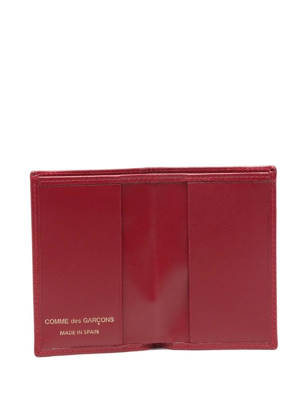 Comme Des Garçons Leather Wallet In Red