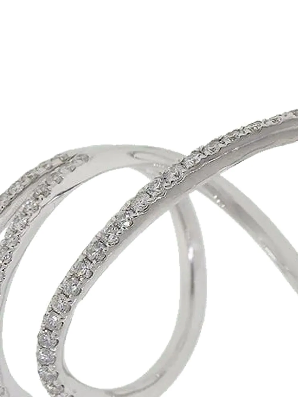  Graziela 18k White Gold Mega Swirl Diamond Ring - Silver 