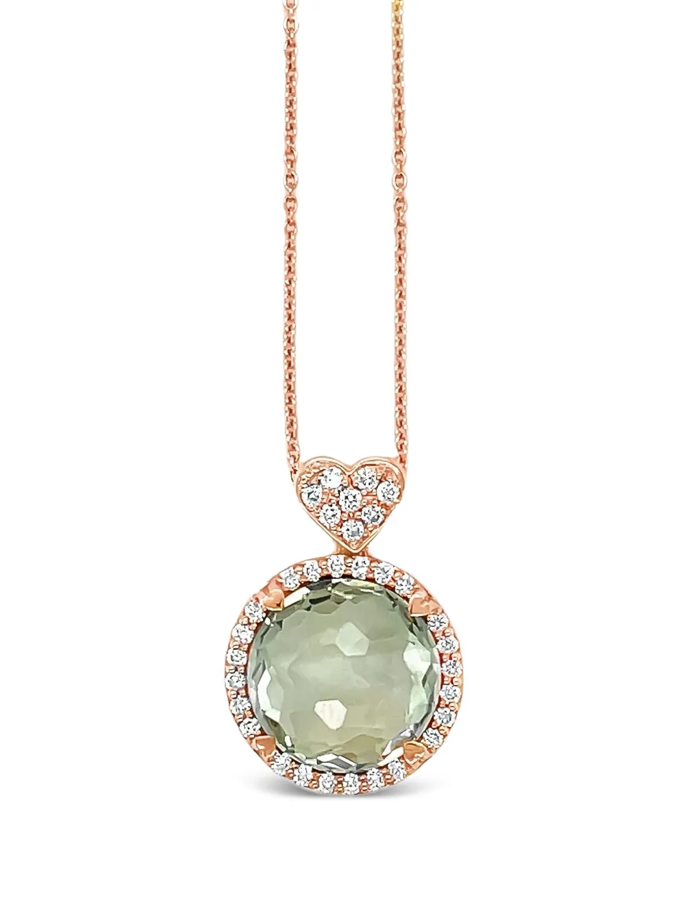 Lisa Nik 18K rose gold diamond and quartz necklace | Pink | Image 1
