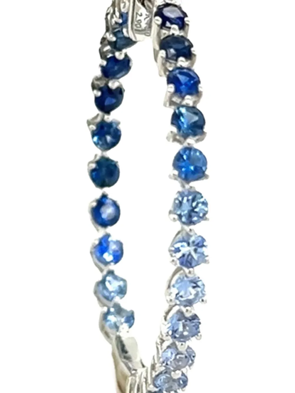 Lisa Nik 18K white gold sapphire hoop earrings | Image 2