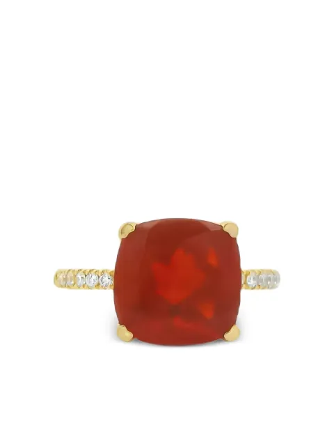 Lisa Nik 18K yellow gold diamond and opal ring