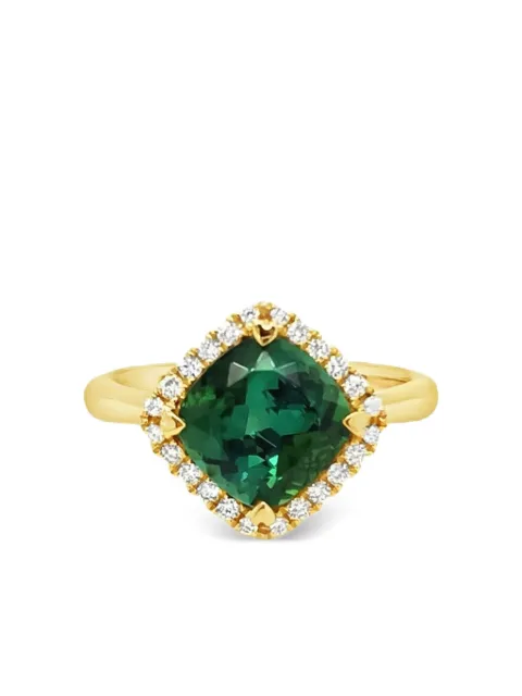 Lisa Nik 18K yellow gold diamond and tourmalite ring