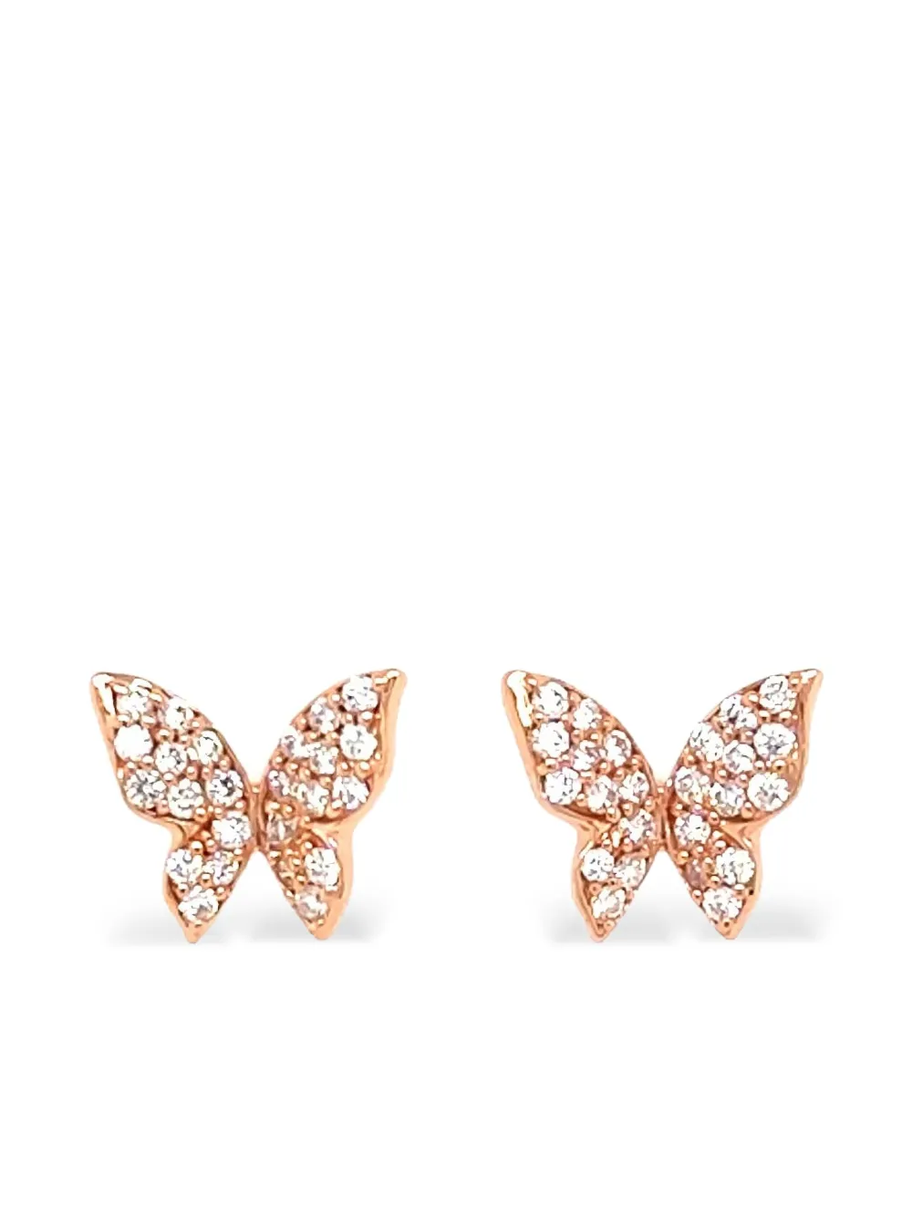 Lisa Nik aretes Butterfly en oro rosa de 18kt con diamante | rosado | Image 1