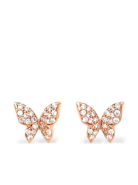 Lisa Nik 18K rose gold Butterfly diamond earrings
