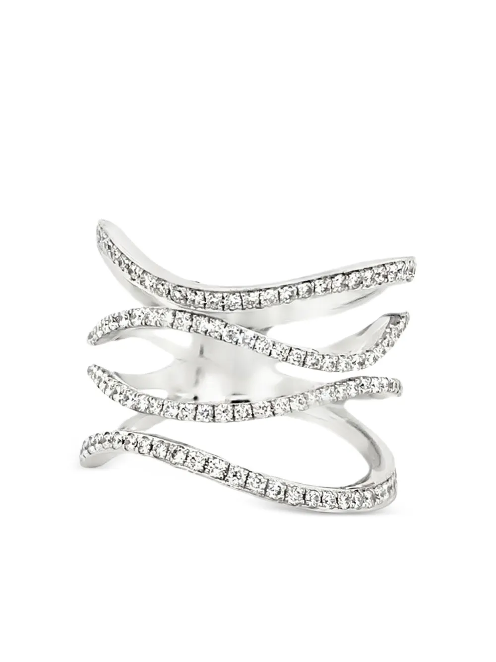 Lisa Nik bague Four Row Wavy en or blanc 18ct | argent | Image 1