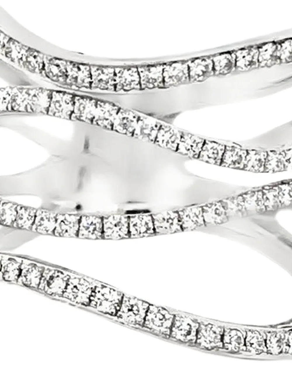 Lisa Nik bague Four Row Wavy en or blanc 18ct | Image 2