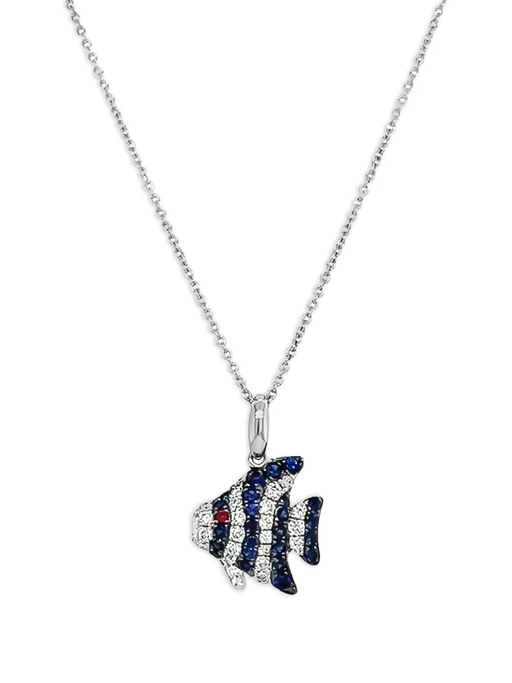 Lisa Nik collar Fish en oro blanco de 18kt con gemas | plateado | Image 1