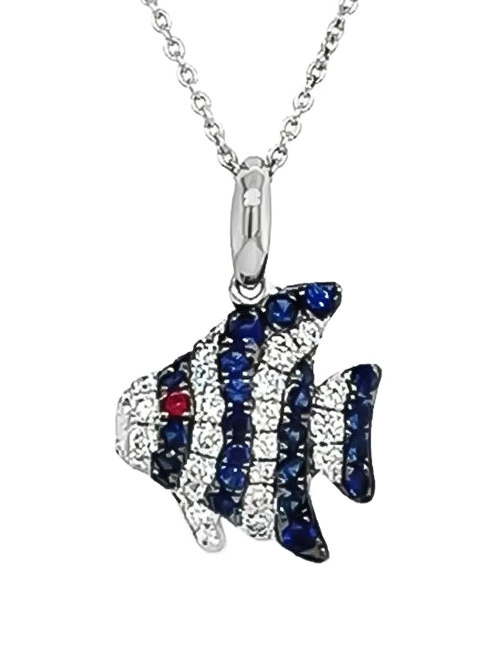 Lisa Nik collar Fish en oro blanco de 18kt con gemas | Image 2