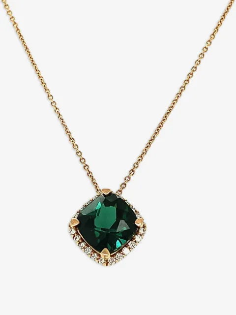 Lisa Nik 18K rose gold diamond and tourmaline necklace