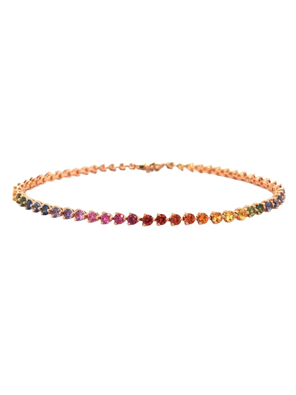 Lisa Nik 18kt Tennis Rotgoldarmband Mit Saphir In Pink