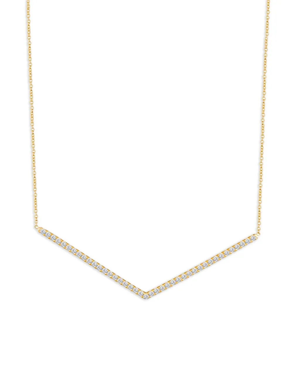 Lisa Nik 18K yellow gold Chevron diamond necklace | Gold | Image 1
