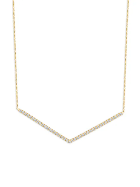 Lisa Nik collier Chevron en or jaune 18 ct et diamants