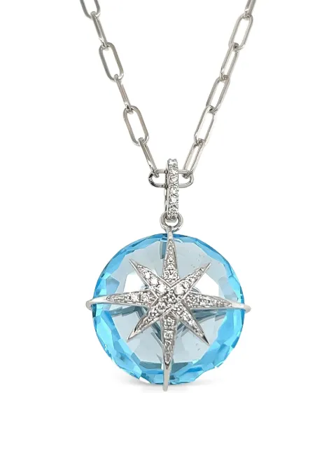 Lisa Nik collar Round Star en oro blanco de 18kt con topacio y diamante