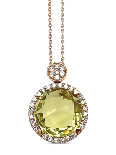 Lisa Nik collar con cuarzo rosa de 18kt y diamante