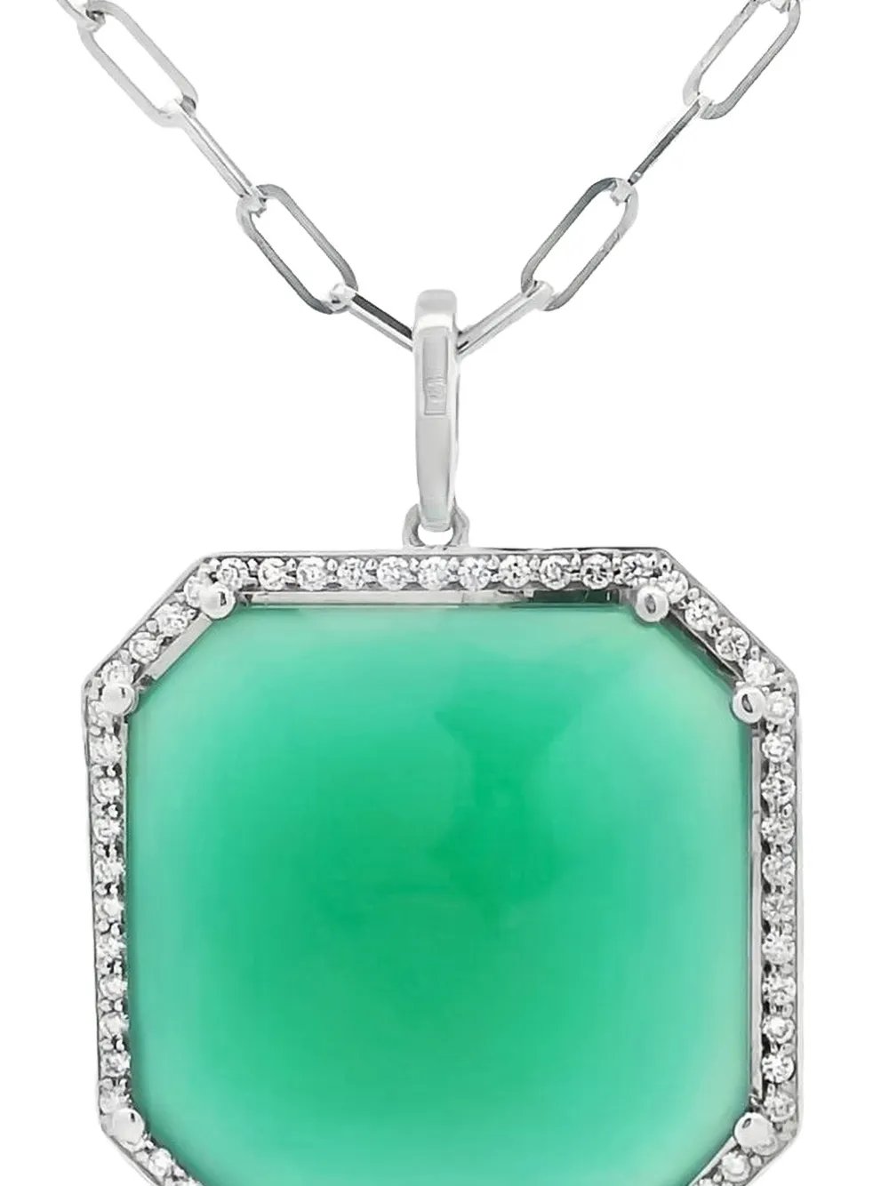 Lisa Nik 18k White Gold Agate And Diamond Necklace In Metallic