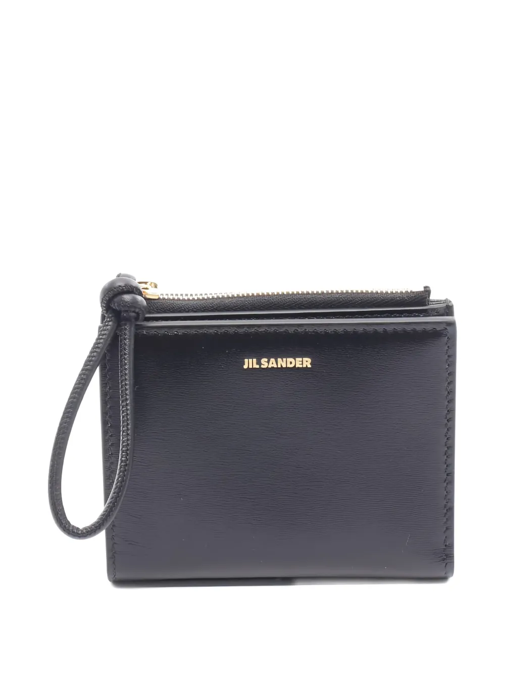 Pre-owned Jil Sander 2020s Mini Giro Leather Wallet In Black