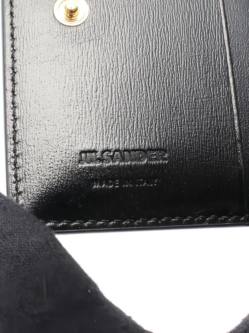 Pre-owned Jil Sander 2020s Mini Giro Leather Wallet In Black