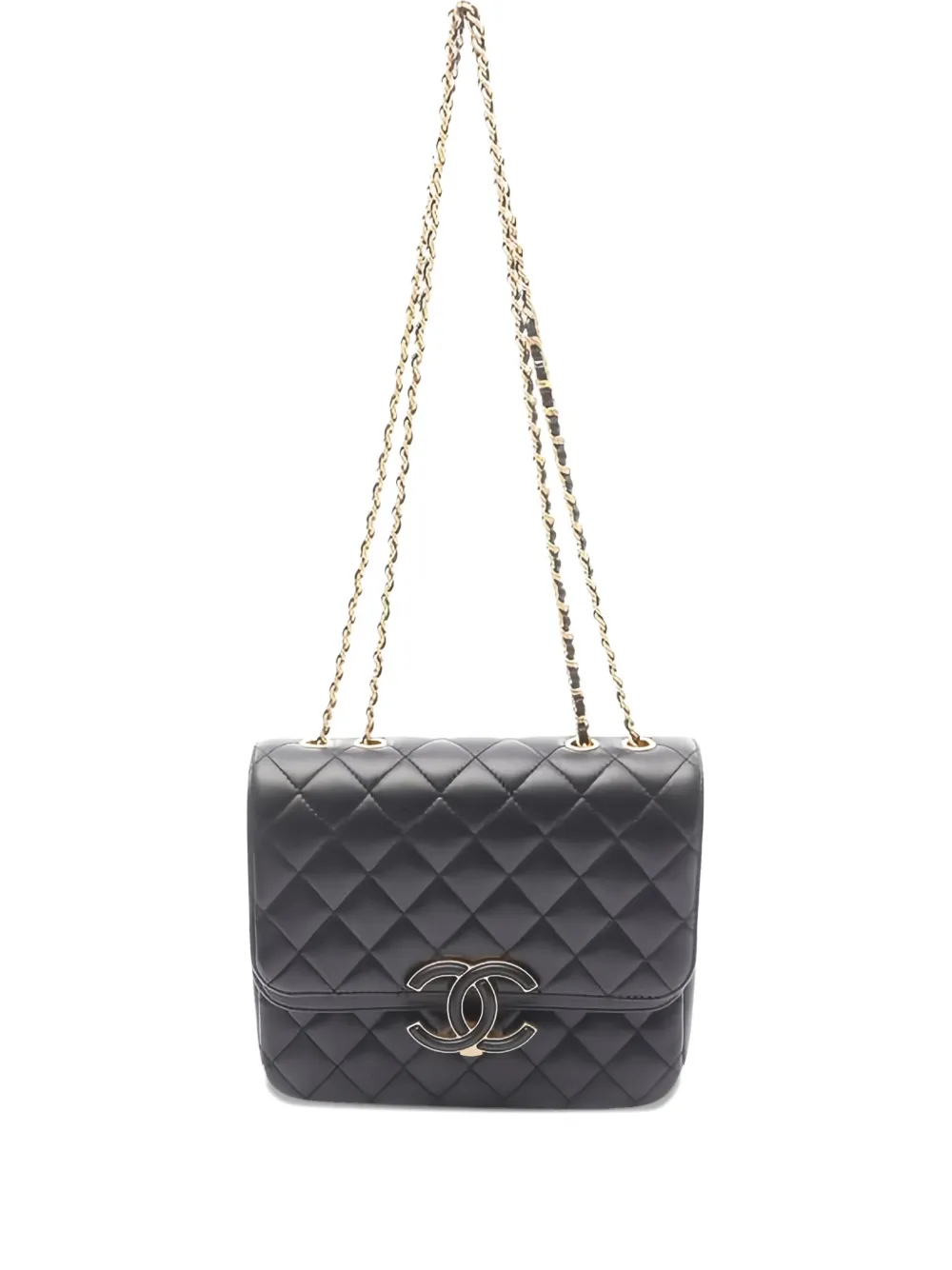 Pre-owned Chanel 2019 Matelasse Flap Chain Shoulder Bag In Black