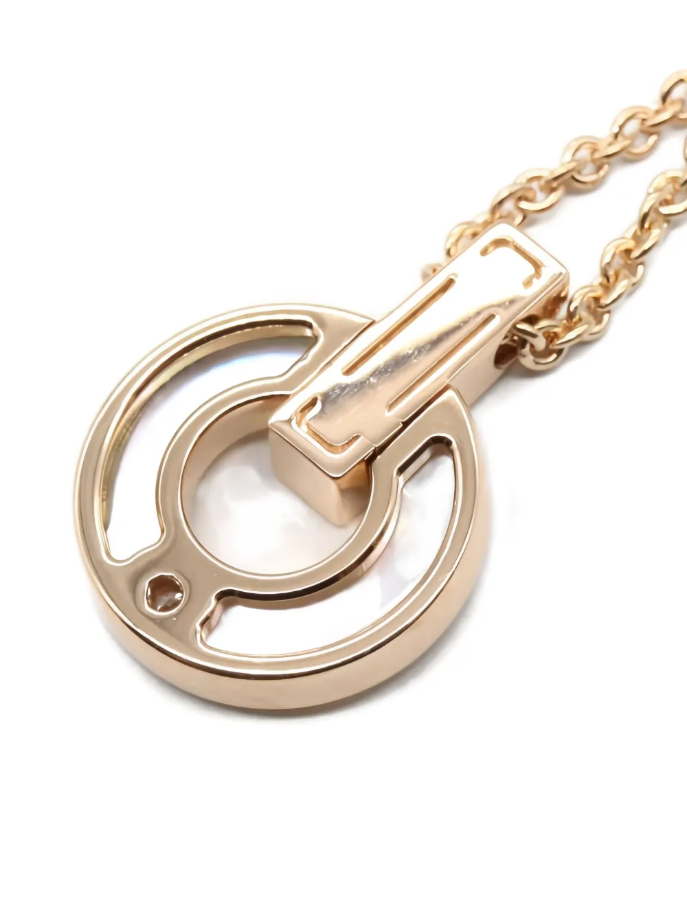 Pre-owned Bvlgari 2010s 18k Rose Gold Bulgari Bulgari Necklace