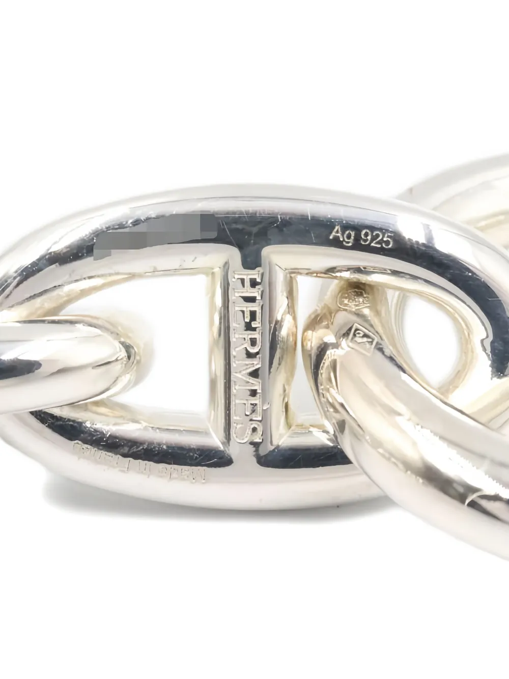 Pre-owned Hermes 2010's Chaîne D'ancre Toggle Bracelet In Silver