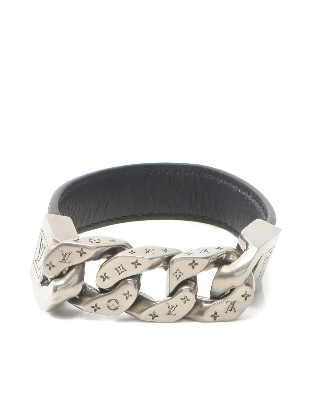 Pre-owned Louis Vuitton 2022 Mono Chain Monogram Eclipse Bracelet In Black