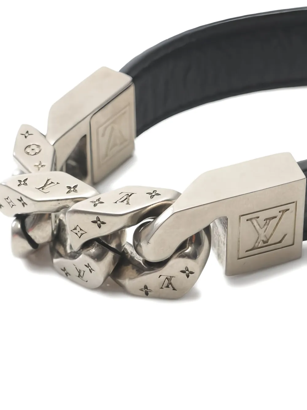 Pre-owned Louis Vuitton 2022 Mono Chain Monogram Eclipse Bracelet In Black