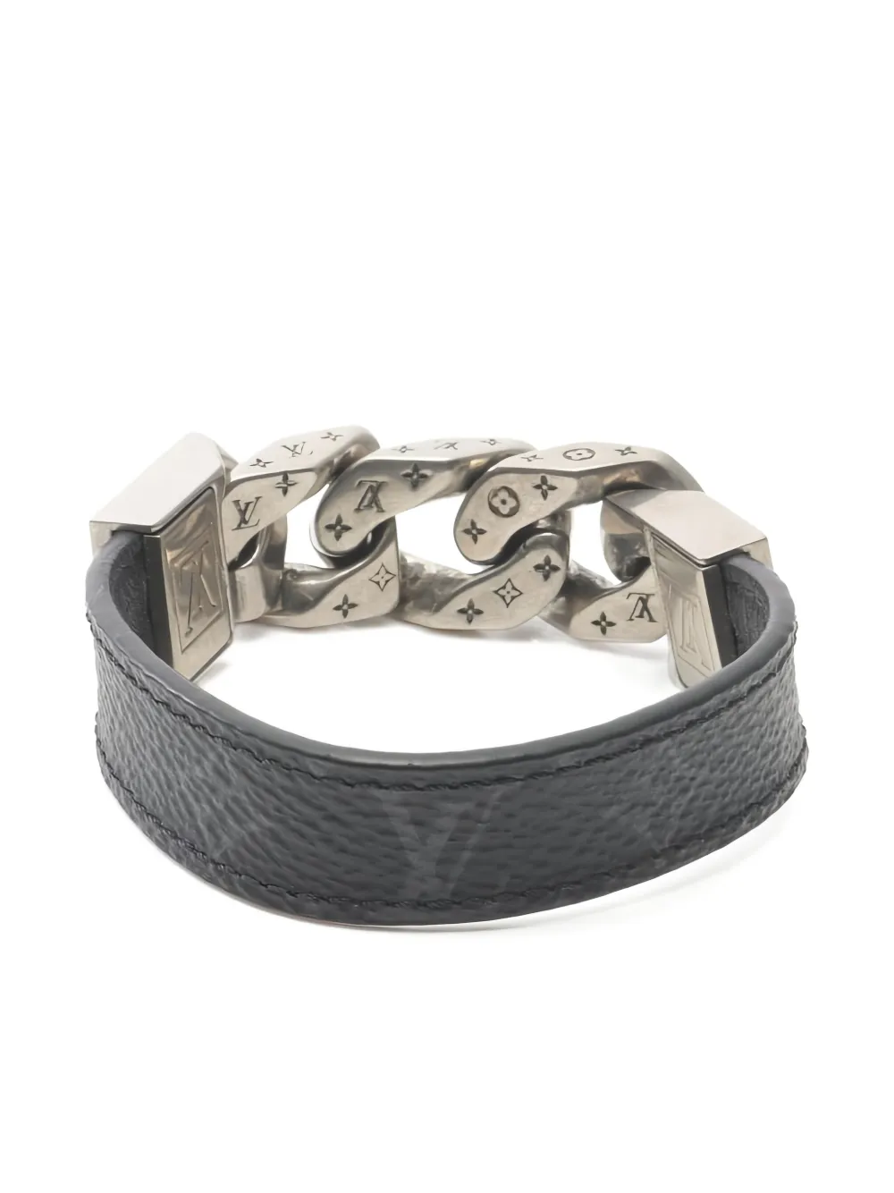 Pre-owned Louis Vuitton 2022 Mono Chain Monogram Eclipse Bracelet In Black