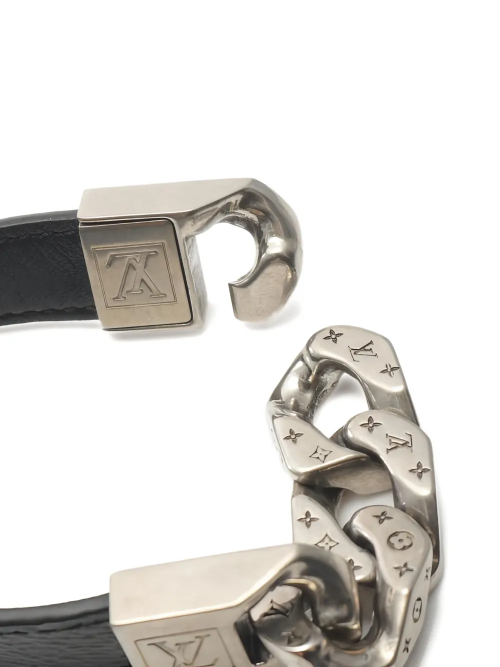 Pre-owned Louis Vuitton 2022 Mono Chain Monogram Eclipse Bracelet In Black