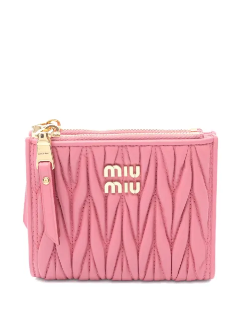 Miu Miu Pre-Owned 2020s matelassé logo bi-fold wallet