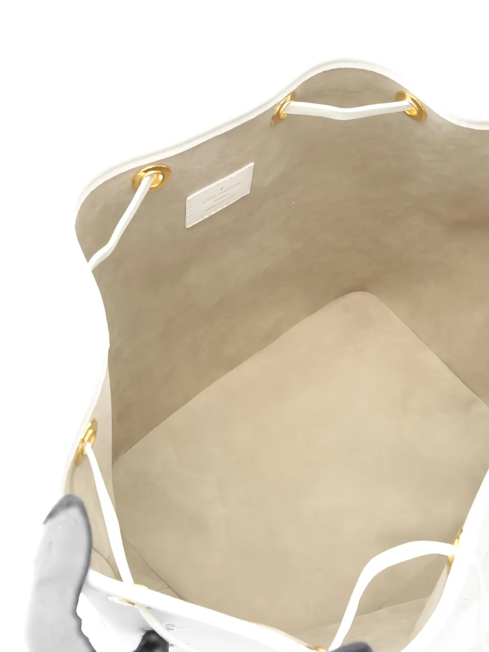 Pre-owned Louis Vuitton 2021s Noe Pm Broderie Anglaise Cut-out Bucket Bag In White