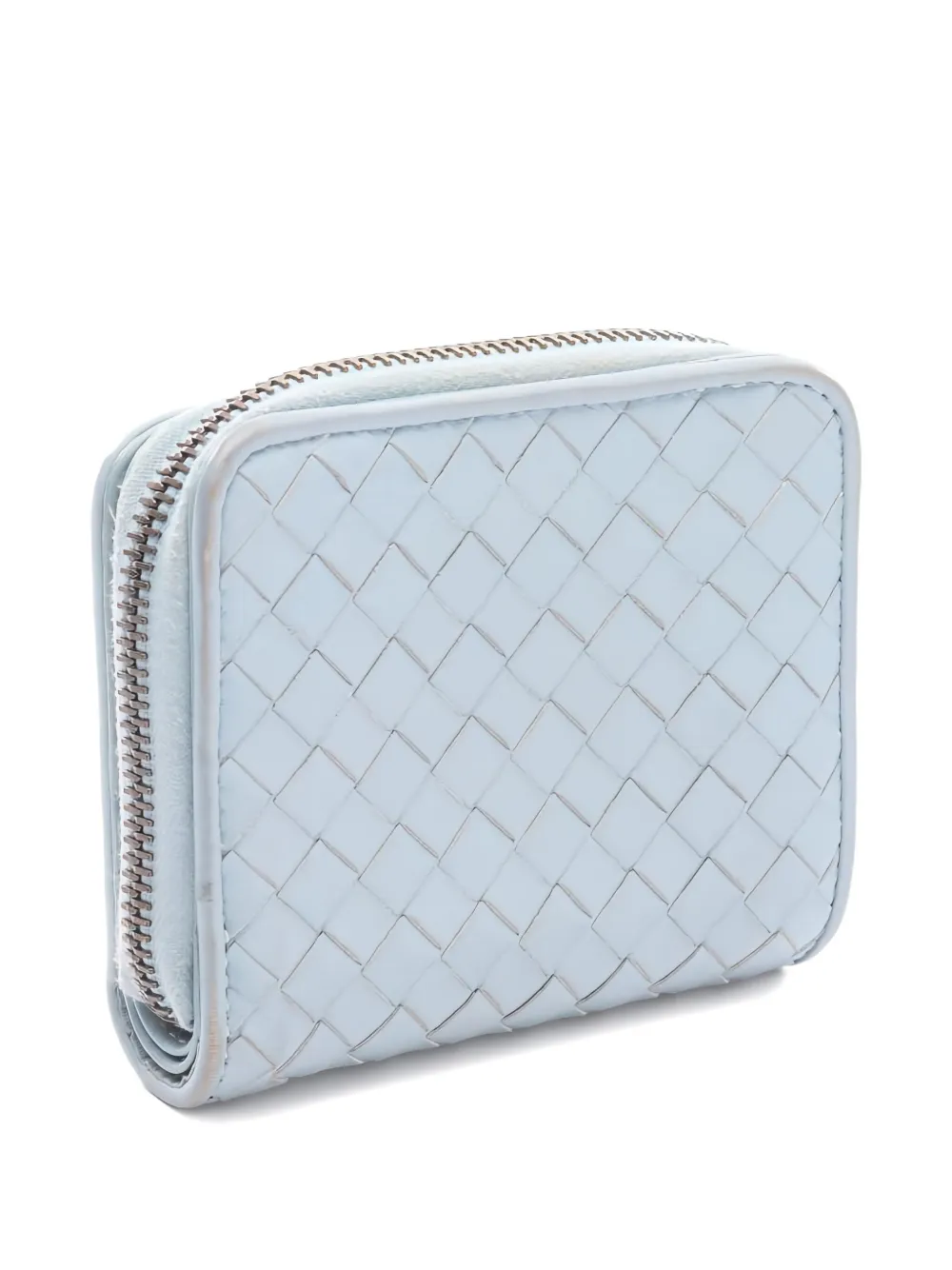 Pre-owned Bottega Veneta 2000s Intrecciato Bi-fold Wallet In Blue
